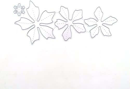 Scrapbooking Die-Cuts, Christmas Metal Cutting Dies for Card Making, Paper Craft Punch Template, Background Embossing Stencils, DIY Album Décor (Christmas Flowers-15.8x6.8cm) - Image 6