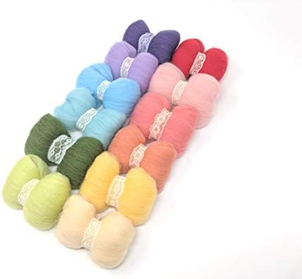 Needle Felting Wool Set of 12 Colors - Rainbow Series, 8 Grams Each Color (Rainbow) (Wool-ZZ-Rainbow12-2) - Image 4