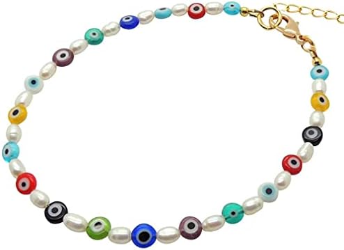 Evil Eye Beads Lampwork Evil Eye Charms Flat Evil Eye Spacer Beads for DIY Jewelry Bracelet Earring Necklace Craft Making 200pcs(White) - Image 7