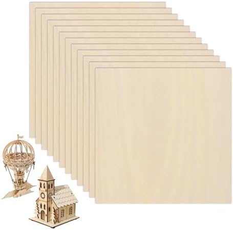 12 Pack Basswood Sheets 12"×12"×15/64" Unfinished Plywood Sheet - Image 7