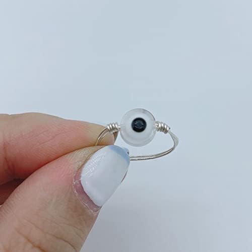 200pcs Clear Color Flat Round Evil Eye Beads Handmade Resin Lampwork Bead 8mm Charms Spacer Beads for Bracelets Necklace Jewelry Craft Making (Transparent) - Image 7
