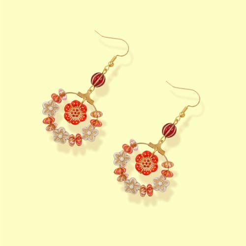 SUNNYCLUE 10 Pairs Bohemian Earring DIY Vintage Earring Charms Acrylic National Style Flowers Leafs Drop Beaded Dangle Fashion Earring for Women Adult Beginners Starters Supplies Craft - Image 7