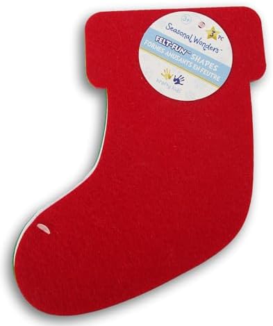 Large Christmas Cutouts for Holiday Kids Crafts - Felt Shapes - 3 Count - 7.5 Inches (Stockings) - Image 2