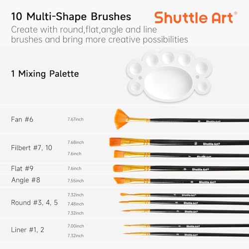 Shuttle Art 30 Colors Metallic Acrylic Paint, Artist Grade Metallic Paint in Bottles (60ml, 2oz), Rich Pigmented, High Viscosity, Non-Toxic for Artists, Beginners on Rocks Crafts Canvas Wood Fabric - Image 6