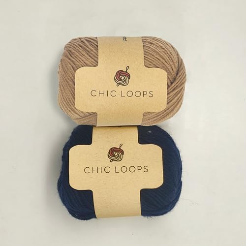 Chic Loops Knitting Kit for Beginners, Knitted Socks Beginner Crochet Kit for Adults, Crochet Vintage Stripe Knit Socks for Womem with Instruction(Midnight Blue,Sand Coast) - Image 5