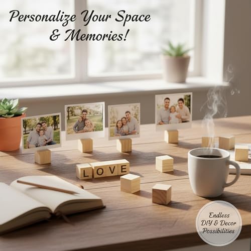 1 Inch Wood Blocks for Crafts, Unfinished Wood Cubes, Natural Blank Square Wooden Blocks, Wooden Cubes for Arts Crafts DIY Projects(1 * 1 * 1 inch,50Pcs) - Image 6