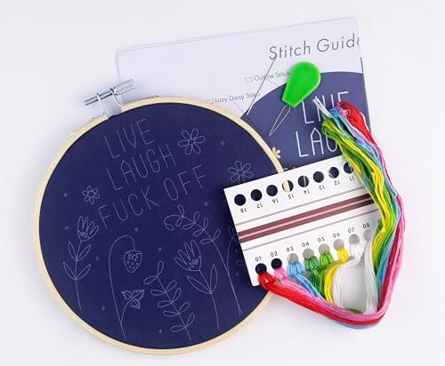FUNATIC Live Laugh F Off Funny Embroidery Kit for Adults - Image 2