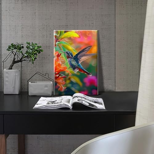 HeeBenor Framed Paint by Numbers Kit for Adults, Hummingbird, 8x12 Inch - Image 7