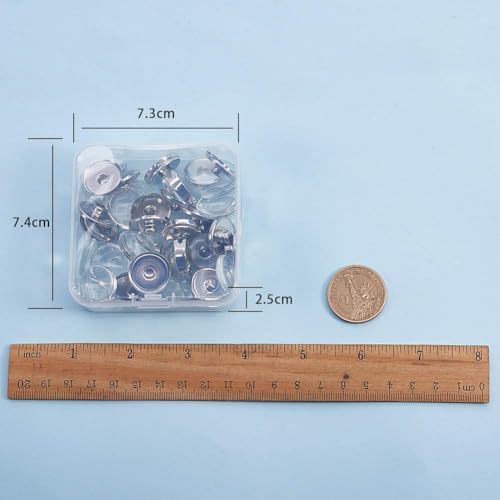 SUNNYCLUE 1 Box 62Pcs Button Finger Ring 2Pcs Adjustable Components with 30Pcs Snap Button Cabochon Settings 30Pcs Glass Cabochons Tray Settings for Jewelry Making Kit - Image 7