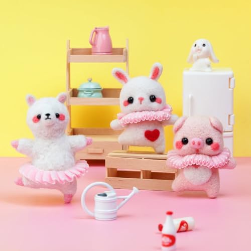 Wizardi Beginner Needle Felting Kit for Adults - Piggy. Animal Felting Kit 6.8x6x3.5cm. Felting Tools. Wool Felting Supplies. Felt Crafts. Wool Felt. F07N8-W188 - Image 3