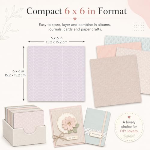 Geometric Patterned Paper Pad 6x6 Double Sided, Pastel Decorative Paper Pack - Craft Cardstock & Scrapbooking Supplies for Card Making, Junk Journal Ephemera, Mini Albums, 24 Sheets - Image 7
