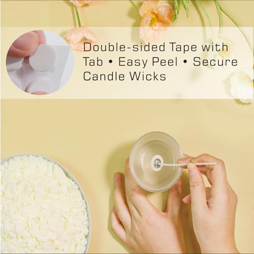 Candle Wicks for Candle Making 4in & 6in Pre-Waxed Cotton Wicks for Candles, Complete Candle Making Supplies with Color Dyes, Dried Flowers, Wick Holders, Wick Stickers for Adults & Beginners - Image 7