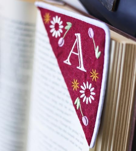 Personalized Embroidered Corner Mark, 4 Pack, Finished Initial Felt Bookmark Corner, Gift for Book Lover - Image 7
