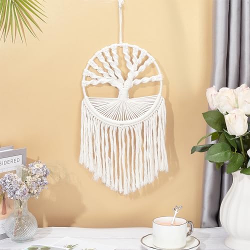 FREEBLOSS DIY Macrame Tree of Life Wall Hanging Kit Macrame Tapestry Wall Hanging Tree of Life Dreamcatcher Wall Hanging Decor for Living Room Macrame Kit for Beginner with Instruction - Image 6
