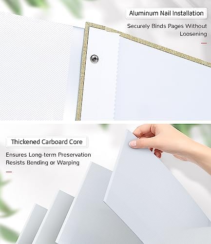 Artfeel Photo Album Self Adhesive Scrapbook Album for 3x5 4x6 5x7 8x10 Pictures,120 Pages Linen Cover with Display Window DIY Photo Book,Ideal Gifts for Family Travel Wedding Baby - Image 7