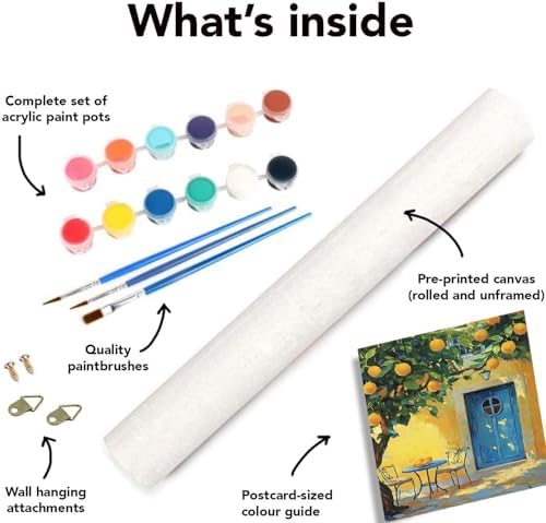 Clendo 4 Packs Summer Scene Paint by Numbers Kits for Adults, DIY Lemon Tree Adult Paint by Number Kits on Canvas, Digital Oil Number Painting for Home Decor (12x16 Inch) - Image 7