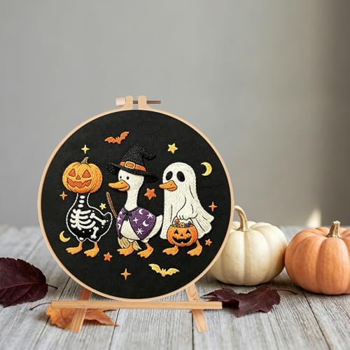 Nuberlic Halloween Embroidery Kit for Beginners Adults DIY Needlepoint - Image 7