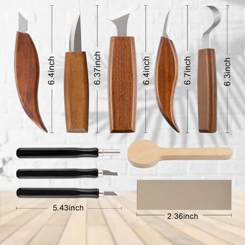 Wood Carving Kits, Wood Whittling Kit, Wood Carving Tools Kit, Wood Carving Kit For Beginners, Wood Whittling Knife Kit for Beginners With 8 PCS Wood Carving Knives, Wood Carving Kit For Adults - Image 7
