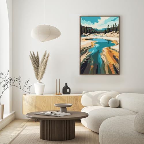 National Park Paint by Numbers Kit for Adults Beginner with Frame, Easy Landscape Adult Paint by Number Kits on Canvas, DIY Acrylic Number Painting for Adults for Home Decor for Gift 8x12 Inch - Image 7