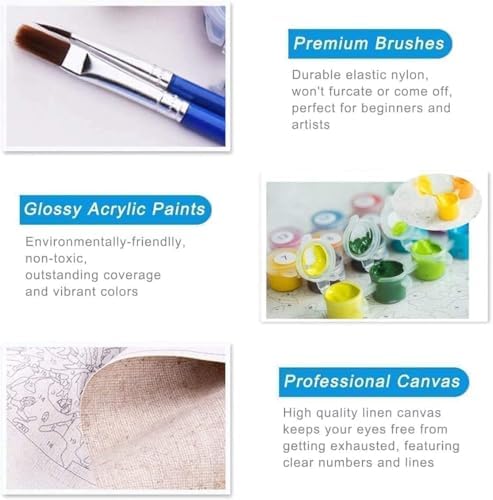 Fall Crow Paint by Numbers Kit for Adults Framed Canvas, Frameworkless - Image 7