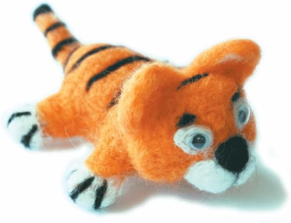 Wizardi Beginner Needle Felting Kit for Adults - Small Tiger. Animal Felting Kit 2.36x5.51 Inches. Felting Tools. Wool Felting Supplies. Felt Crafts. Wool Felt. V-06C Charivna Mit by Wizardi