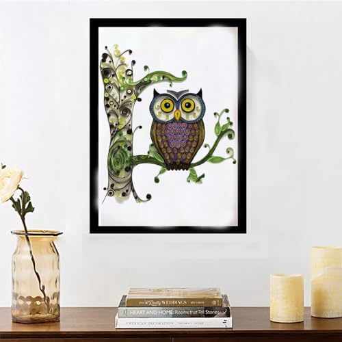 Owl Paper Quilling Kit Paper Quilling Adult Craft Great for DIY Craft Workshop, Home Decoration, Birthday Gift,Adult Friend interaction.It's Suitable for Adult and Craftsmen.Creative Stress Reliee. - Image 5