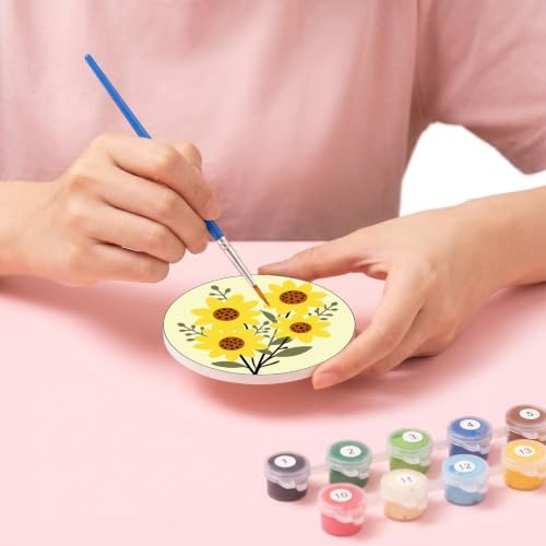 8 Pack Floral Paint by Numbers Kits Coasters with Holder Cork Pads - Image 7