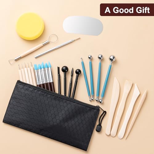 Amrules 27 Pcs Polymer Clay Sculpting Tools Kit for Adults, Light Yellow - Image 7