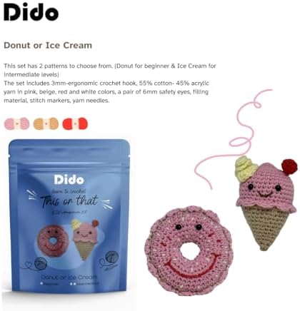 Crochet Kit for Beginners, Donut or Ice Cream Amigurumi Crochet Starter Kit - Image 7