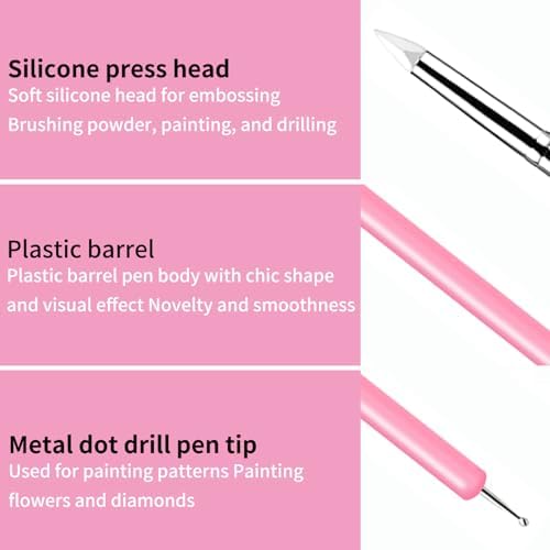 10 Pcs Silicone Clay Sculpting Tools Set, Double-Ended Dotting Tools & Silicone Brushes for Polymer Clay, Air Dry Clay, Pottery & DIY Crafting-Pink - Image 7