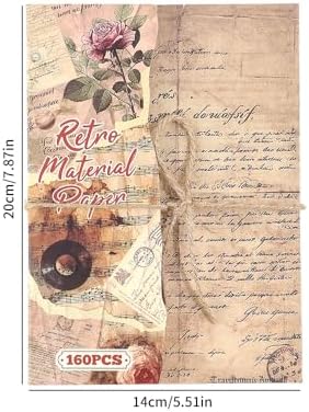 icceemee 160 Sheets of pinstripe Scrapbook Paper, journaling Scrapbook Supplies Craft Collage Paper Set, Junk Journal Bullet Journal Poster Room Decor for Card Making Decorative Gifts - Image 7