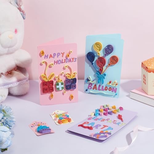 WEBEEDY 36 Sets DIY Celebration Theme Greeting Cards Quilling Kit for Adults Beginners Happy Birthday Greeting Cards Making Kit with Instruction,Tools Paper Quilling Kit for Birthday Thanksgiving - Image 7
