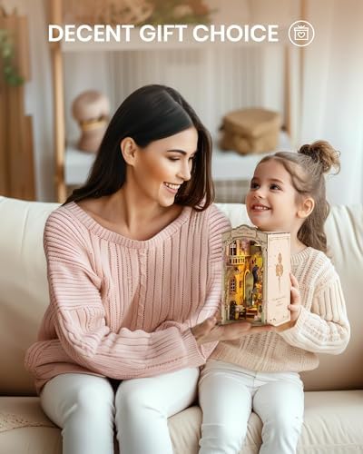 Rolife DIY Book Nook Kits for Adults, Miniature Dollhouse Booknook Kit for Home Room Decor, 3D Wooden Puzzle with LED, Flower Corner Creative Bookends Bookshelf Diorama Insert - Image 7