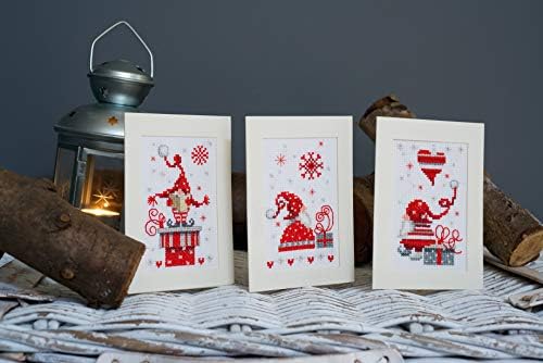 Vervaco Counted Cross Stitch Greeting Card Kit Christmas Gnomes (Set of 3) 6" x 4" - Image 5