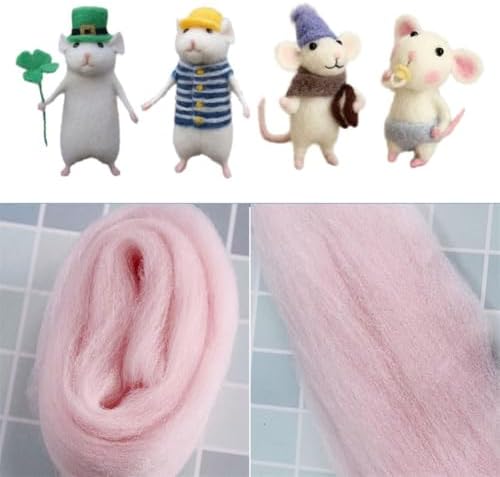 Mice Needle Felting Kit,Felting Kits for Beginners,Mice Needle Felting Starter Kit,Needle Felting Kit Beginner Unfinished Wool Felt Mouse Craft Kit for Beginner DIY Craft Pendant - Image 7