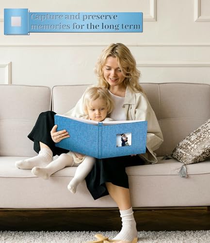 Artfeel Photo Album Self Adhesive Scrapbook Album for 3x5 4x6 5x7 8x10 Pictures,40 Pages Linen Cover with Display Window DIY Photo Book,Ideal Gifts for Family Travel Wedding Baby - Image 6