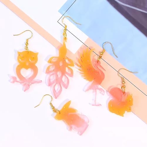4 Piece Resin Earring Molds,53 Animal Shapes UV Resin Molds with Holes for Keychain Making Cats Dogs Bears Silicone Molds for Earring Necklace Pendant Jewelry Craft Supplies DIY Art Gift - Image 6