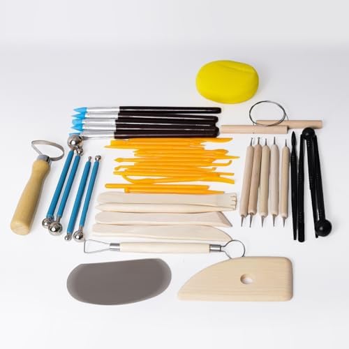 Air Dry Clay Kit 10 LBs + 42 Pcs Pottery Tools - Non-Toxic Organic Clay for Sculpting, Hand Modeling & Throwing, Art Classes Ceramics Workshops (White 2) - Image 7