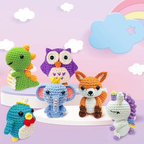 Mobelixy 6PCS Crochet Kit for Beginners, 2026 Christmas Knitting Kit with Step-by-Step Video Tutorials, Beginner Crochet Kit for Adults (Blue) - Image 7