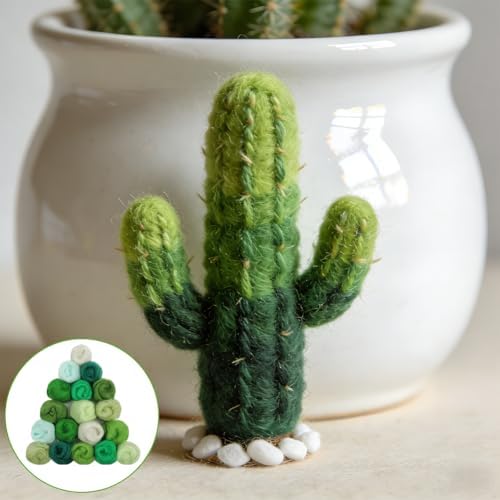 Ainiv 18 Pcs Needle Felting Wool, 9 Colors x 2 Packs Wool Roving, Green - Image 7