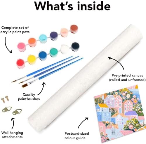 Clendo DIY Paint by Numbers Kit for Adults Beginner, Seaside House Adult Paint by Number Kits on Canvas, Oil Painting Kit for Gifts Home Wall Decor 16x20 Inch(No Frame) - Image 7