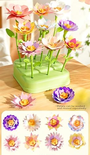 JIYAKO Flower Bouquet Building Kit, 185 PCS DIY Flower Craft Kit for Kids, Build Your Own Flower Bouquet Toy, Flower Art Craft & Flower Making Kit for Creative Projects - Image 7
