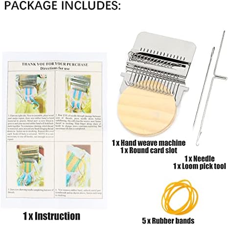 Small Loom Speedweve Type Weave Tool 28 Hooks Mini Wooden Weaving Loom Kit - Image 7