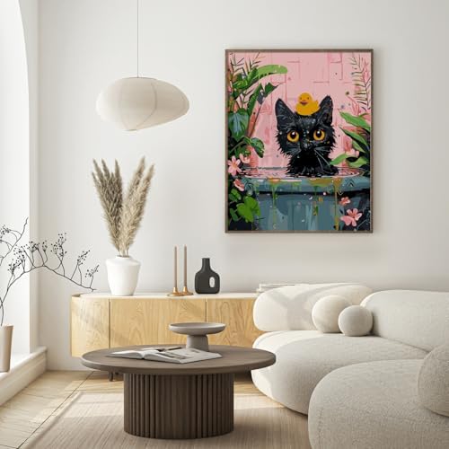 Paint by Numbers Kit for Adults Beginner, Black Cat Adult Paint by Number Kits on Canvas, DIY Easy Acrylic Watercolor Oil Paint by Number for Adults Teens Cute Animal for Home Decor Gift 16x20 Inch - Image 7