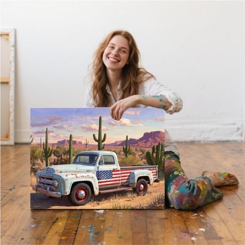 ACANDYL Truck DIY Paint by Numbers Kit for Adults Paint by Numbers Beginner Canvas Painting by Number Cactus Tree DIY Acrylic Oil Painting on Canvas Arts Craft Decoration 16x20 Inch - Image 7
