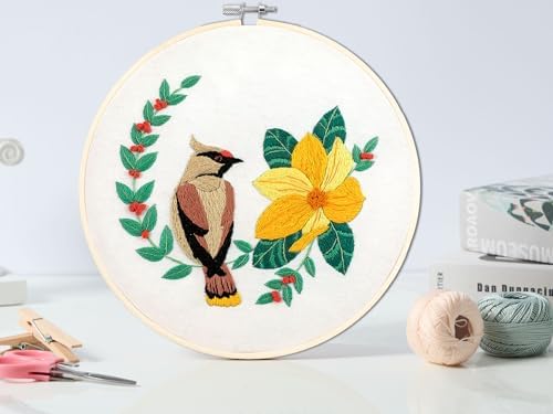 Bonroy 4 Sets Embroidery Set for Beginners, Art Craft, Easy Sewing, Includes Embroidery Clothing, Pattern, Embroidery Hoop, Instruction Manual, Colorful Thread Needles Set (6 Pieces) - Image 7