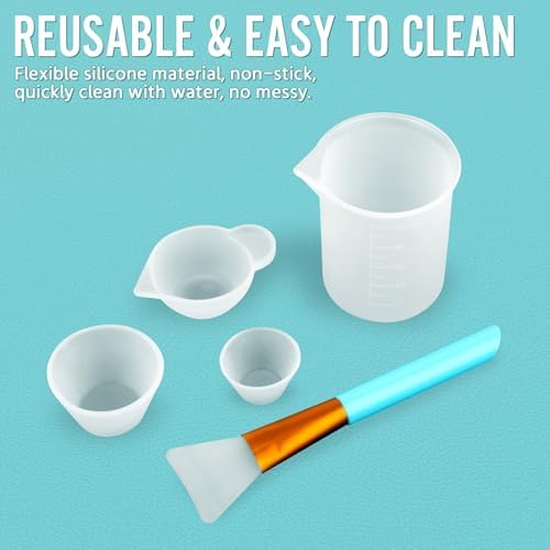 SWIGRANCE Epoxy Resin Mixing Tools Kit 36Pcs, Reusable Soft Silicone Tools, Includes A3 Non-Stick Silicone Mat, Measuring Cups, Dropper Pipettes, Stir Sticks, Brushes, Resin Casting DIY Jewelry Making - Image 7