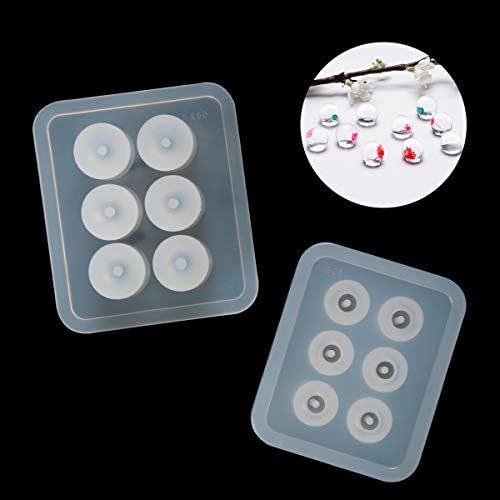 Suhome Resin Bead Molds for Jewelry 12 PCS Resin Molds Silicone with Hole Cabochon Gem Jewelry Making Epoxy Resin Molds for Earrings, Pendants,Bracelets and Necklaces - Image 7