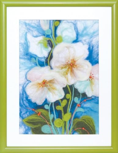 Wizardi Beginner Needle Felting Kit for Adults - Tender Color. Floral Felting Kit 7,87x11,42 Inches. Felting Tools. Wool Felting Supplies. Felt Crafts. Wool Felt. V-200C Charivna Mit by Wizardi