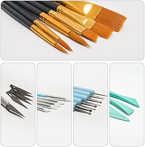 24Pcs Polymer Clay Tools Supplies Kit Roller Pin Sculpting Clay Cutters for Earring Jewelry Acrylic Roller Modeling Precision Knife Set Needle Detail - Image 4